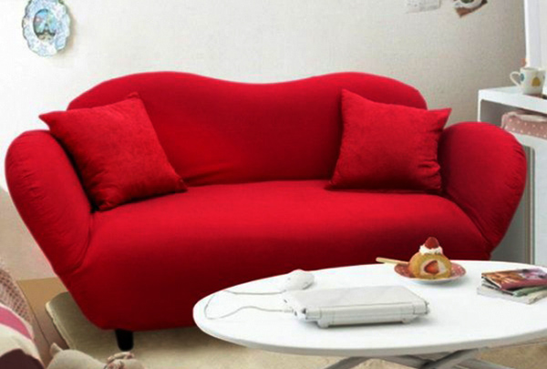 Thiết kế phòng khách với hai màu đỏ trắng
